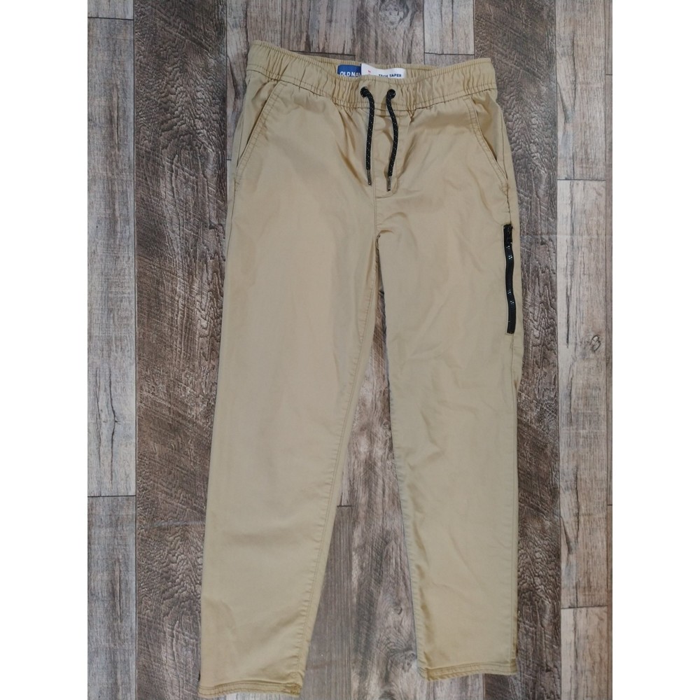 Boys Old Navy Tech Taper Beige Chino Pants, Size M (8)